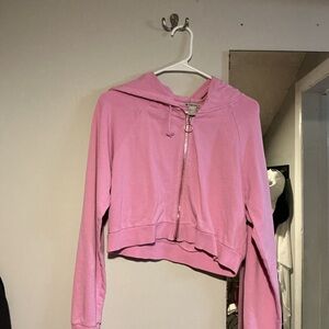Forever 21 Pink Cropped Hoodie